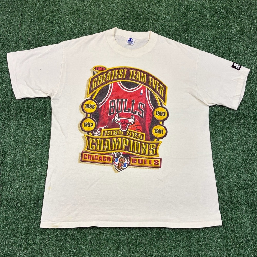 Vintage 90s Starter Chicago Bulls 1996 NBA Champions T-shirt
